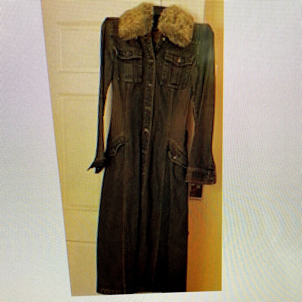 DKNY Denim Jacket with Fur Collar